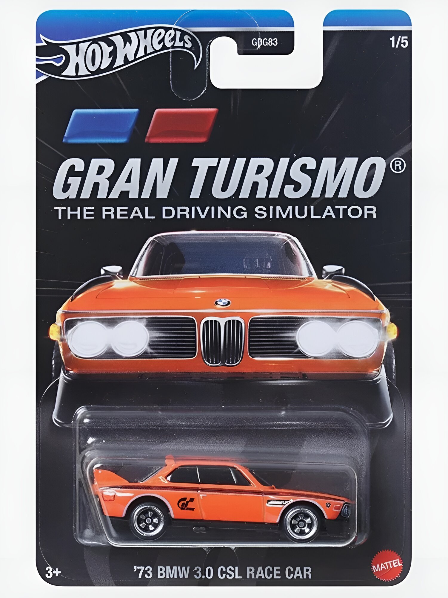 Машинка Hot Wheels серия GRAN TURISMO в масштабе 1:64 73 BMW 3.0 CSL RACE CAR