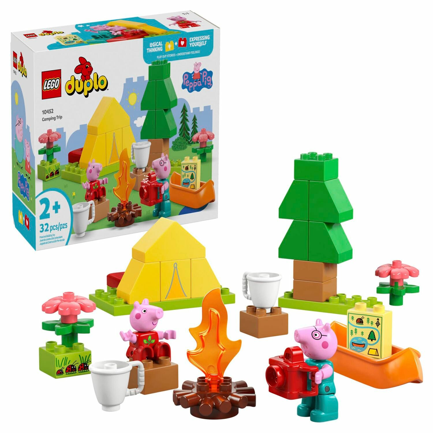 Конструктор детский LEGO Duplo Свинка Пеппа: Туристический поход, 32 деталей, возраст 2+, 10452
