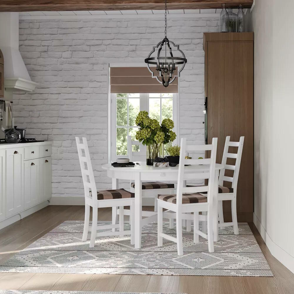 Стол обеденный круглый раздвижной кантри (IKEA HEMNES), 126/171х74 см, белый