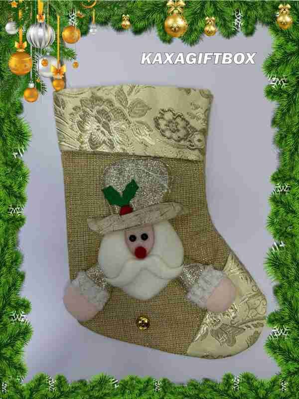 Новогодний носок, подвесной мешок для подарков, новогоднее украшение, 35 см