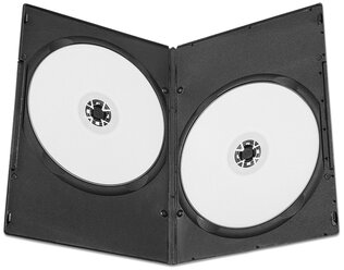 Коробка DVD Box для 2 дисков, 7мм (slim) черная, упаковка 10 штук.