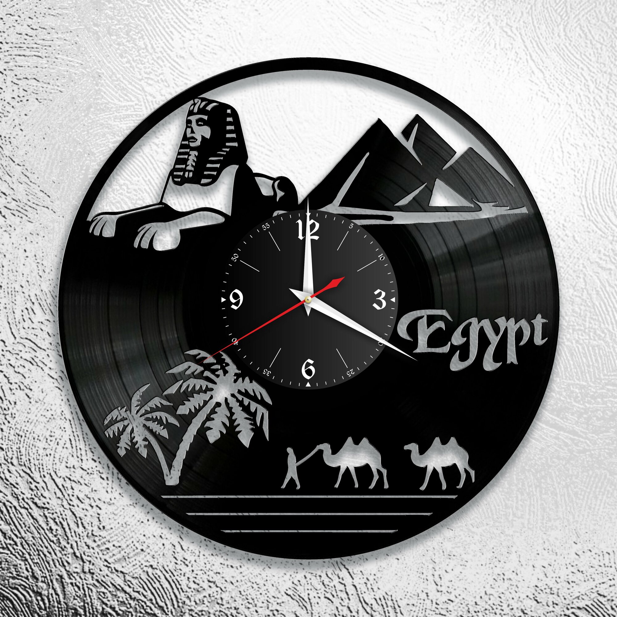 Настенные часы из виниловой пластинки с изображением Египта/Egypt