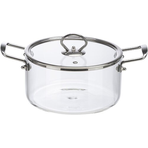 Кастрюля ITALIANO, объем 2,5 л, из жаропрочного боросиликатного стекла с крышкой с пароотводом (105037)