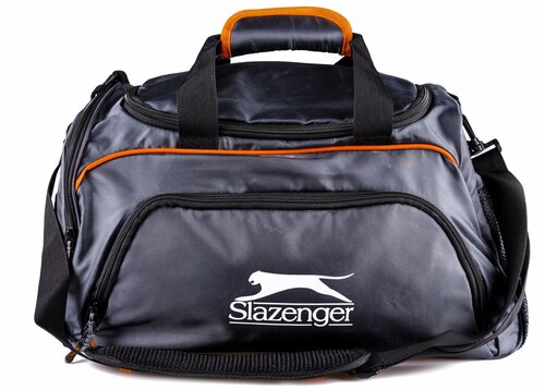 Сумка спортивная Slazenger, 38 л, 27х29х49 см, ручная кладь, оранжевый, серый