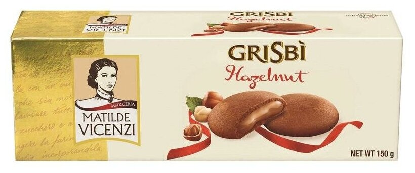 Печенье Grisbi Hazelnut сдобное с ореховым кремом, 150 г - фотография № 3