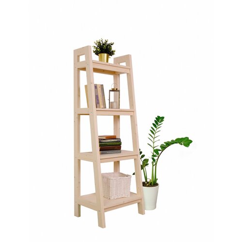 Стеллаж - этажерка, узкая, 4 полки, 1490х500х416мм, деревянная (Стиль 