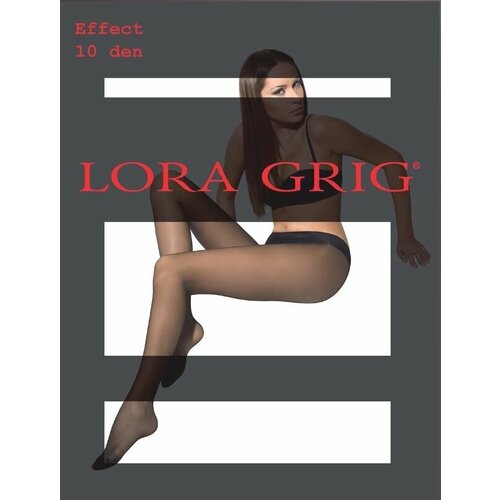 Колготки  LORA GRIG Колготки LORA GRIG EFFECT 10 LG (nero), 10 den, с ластовицей, без шортиков, матовые, размер 1-2, черный