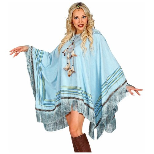 фото Пончо голубое, 140x140 см widmann