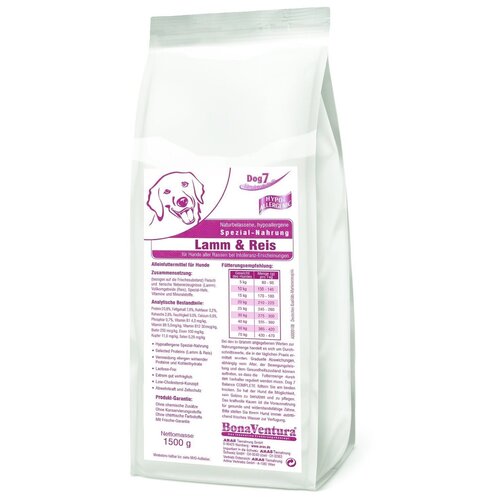 Сухой корм для собак BonaVentura беззерновой, ягненок 1.5 кг (для средних и крупных пород)