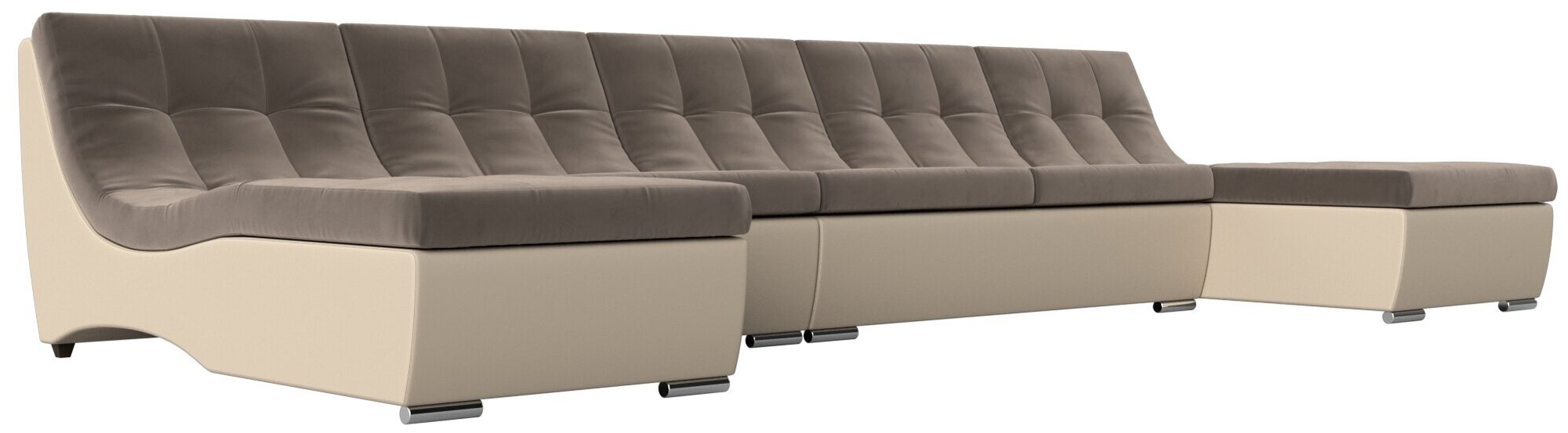 П-образный модульный диван Монреаль Long, Велюр, Модель 111523