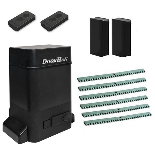фото Автоматика для откатных ворот doorhan sliding-2100prokit-fa6, комплект: привод, 2 пульта, фотоэлементы, 6 реек