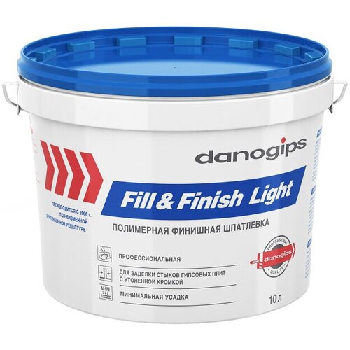 Шпатлевка готовая DANOGIPS облегченная Fill&Finish Light 10л, арт.1155