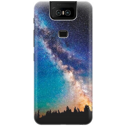 фото Силиконовый чехол на asus zenfone 6 zs630kl / асус зенфон 6 с принтом "лес и звезды" re:pa