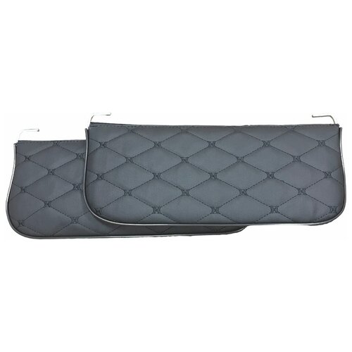 Чехлы на козырьки солнцезащитные УАЗ 469, Хантер (к-т 2 шт) чёрный ромб, декоративная прострочка