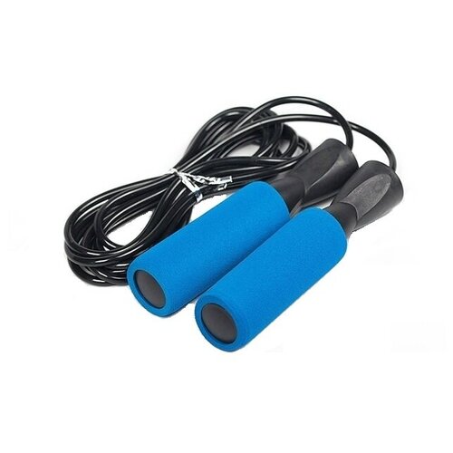 Скакалка на подшипниках, неопреновые ручки, 3 метра, цвет: черный/синий