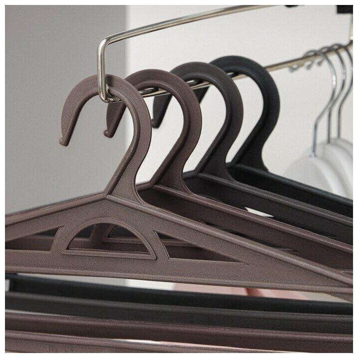 Набор Вешалка-плечики блузочная - 6шт, размер 50-52, цвет серо-коричневый - фотография № 3