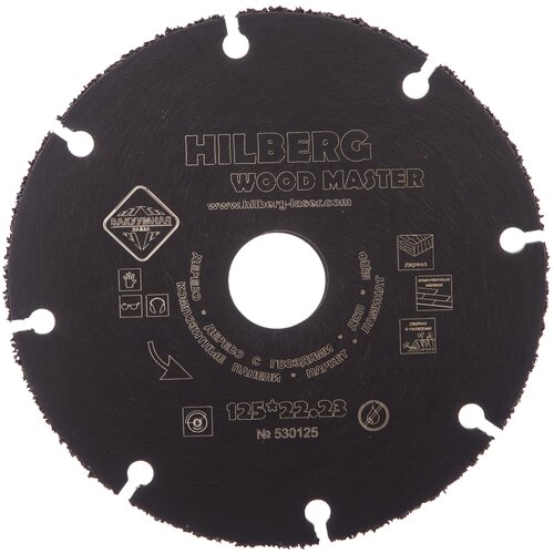 Диск отрезной карбид вольфрамовый Hilberg Super Wood (125х22.23 мм) TRIO-DIAMOND 530125 15740242