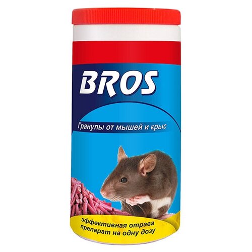 BROS Гранулы от крыс и мышей в банке с дозатором 250 гр