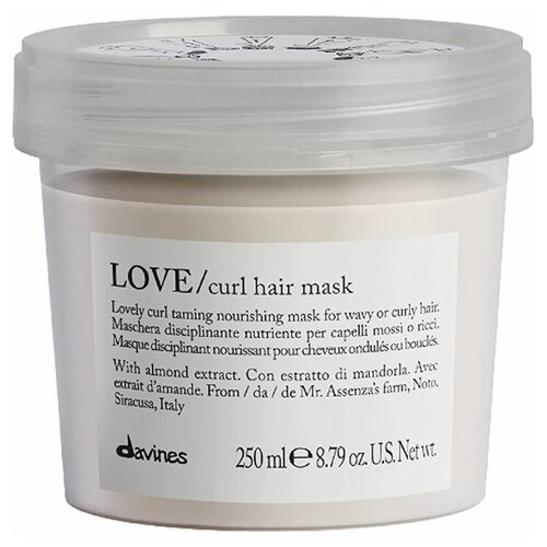 davines шампунь essential haircare love lovely smoothing 250 мл Davines Маска Essential Haircare LOVE Curl Hair Mask 250 мл