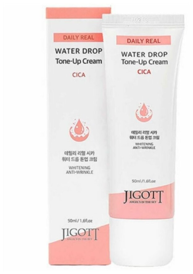 Jigott Крем для лица увлажняющий с центеллой азиатской / Daily Real Cica Water Drop Tone Up Cream, 50 мл