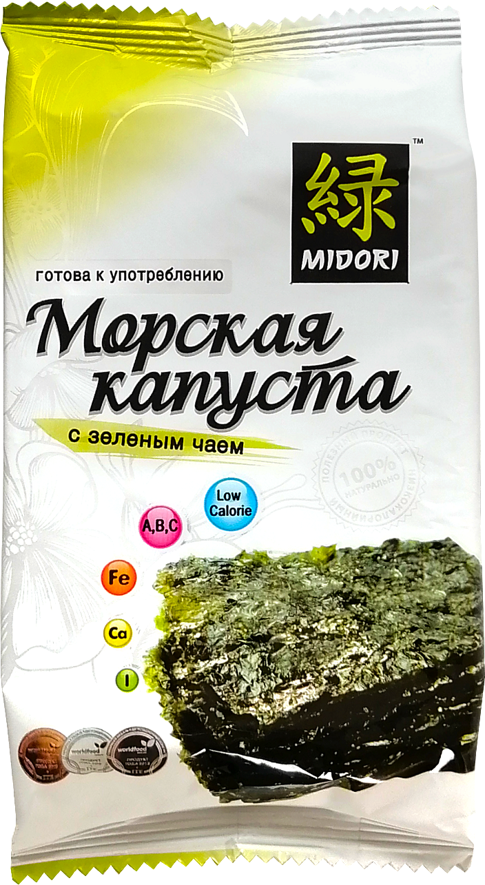 Морская капуста Midori жареная с зеленым чаем, 5 г
