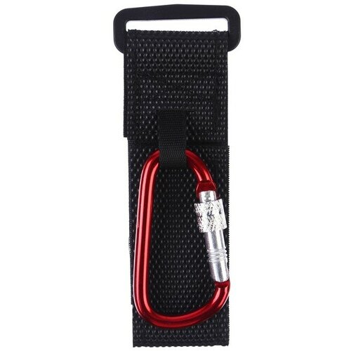 Карабин на липучке для сумки на коляску металлический цвет красный 354₽