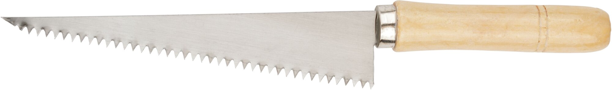 Ножовка ручная для гипсокартона, деревянная ручка 175 мм