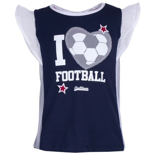 фото Футболка gulliver, размер 134, синий