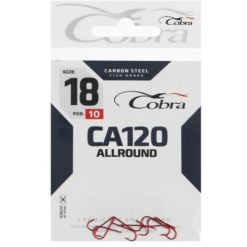 cobra крючки cobra allround серия ca112 10 10 шт COBRA Крючки Cobra ALLROUND, серия CA120, № 18, 10 шт.