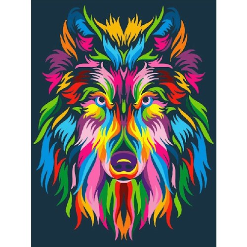 Картина по номерам Радужный волк 40х50 см Hobby Home