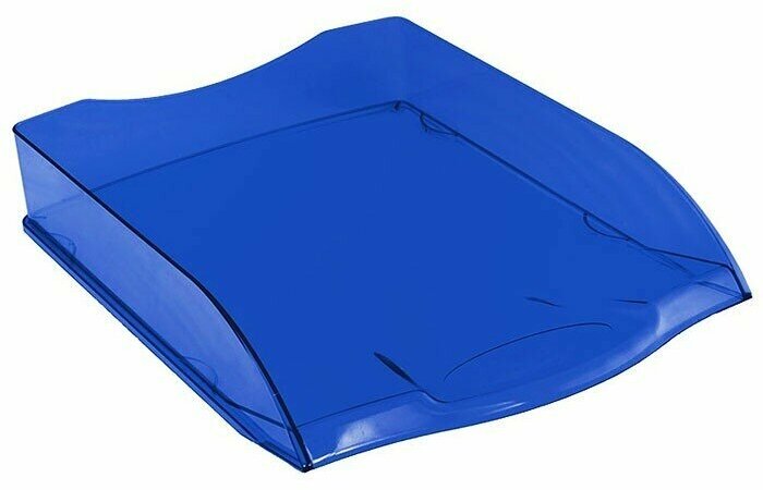 фото Лоток для бумаг горизонтальный "Colorful", тонированный синий