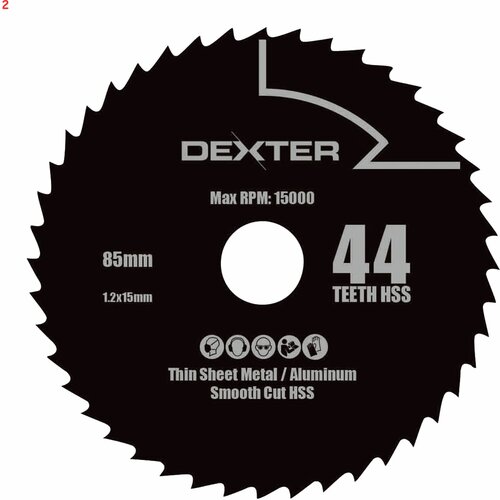 Диск по металлу 85x15 мм 44 зуба (2 шт.)
