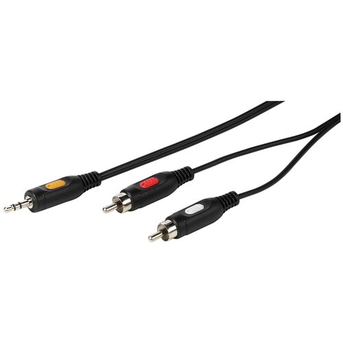 Кабель Vivanco jack 3.5 mm - 2х RCA (46031), длина 2.5 м, черный