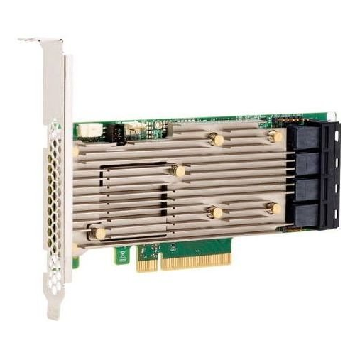 Broadcom/LSI 9460-16i (05-50011-00) (PCI-E 3.1 x8, LP) Tri-Mode SAS/SATA/NVMe 12G, RAID 0,1,10,5,6, 50,60 16port (4*SFF8643), 4G onboard, 1 year