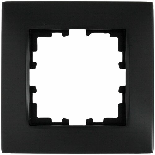Рамка для розеток и выключателей Lexman Виктория сферическая, 1 пост, цвет чёрный бархат матовый