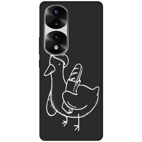 Матовый чехол French Goose W для Honor 70 Pro / Honor 70 Pro+ / Хонор 70 / 70 Про Плюс с 3D эффектом черный матовый чехол formula для honor 70 pro honor 70 pro хонор 70 70 про плюс с 3d эффектом черный