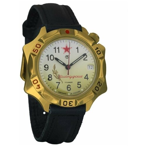 Наручные часы Восток Командирские, черный, золотой женские часы восток 581589