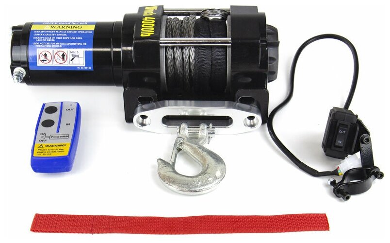 Лебедка Electric Winch 1820 кг, 4000 lbs, 12V, синтетический трос