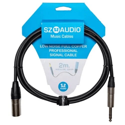 Аудио кабель SZ-Audio Jack 6,3(m) - XLR(m) 2m балансный (запись вокала, стрим, гитара) sz audio spk 2 075a спикерный кабель