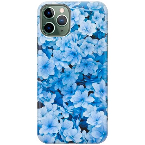 фото Re:pa накладка transparent для apple iphone 11 pro с принтом "голубые цветочки"
