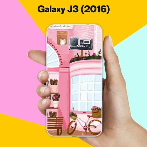 Силиконовый чехол на Samsung Galaxy J3 (2016) Розовые здания / для Самсунг Галакси Джи 3 2016