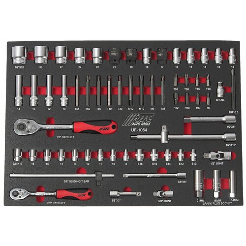 Набор инструментов JTC AUTO TOOLS UF1064, 63 предм., черный/красный набор инструментов jtc auto tools b108 108 предм красный