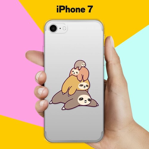 Силиконовый чехол 4 ленивца на Apple iPhone 7 силиконовый чехол 4 ленивца на apple iphone 11 pro max