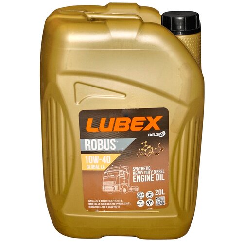 Масло моторное LUBEX Robus Global 10W-40 E6/E7/E9 синтетическое 20 л (для коммерч. техники) LUBEX L019-0763-0020 | цена за 1 шт | минимальный заказ 1