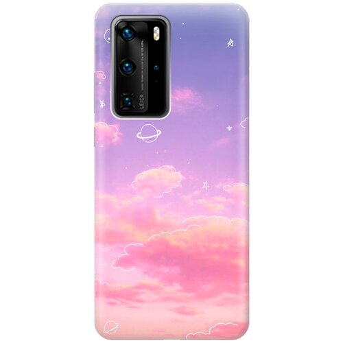 RE: PA Накладка Transparent для Huawei P40 Pro с принтом Розовое небо и космос re pa накладка transparent для huawei p30 pro с принтом розовое небо и космос