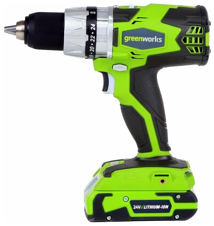 Аккумуляторная дрель-шуруповерт Greenworks GD24DD 3701607 без аккумулятора