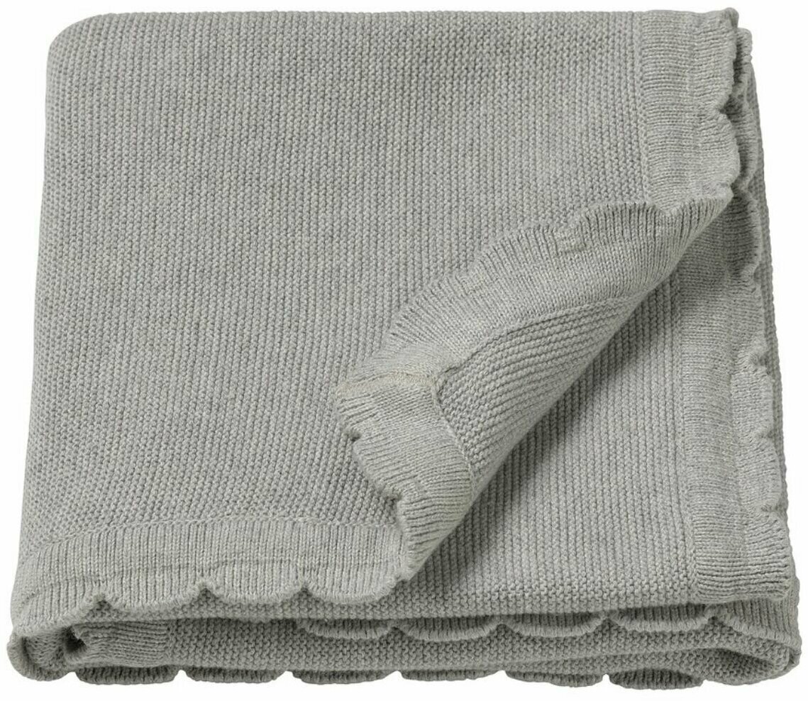 LEN Мягкое вязаное детское одеяло IKEA цвет серый, размер 70x90 см