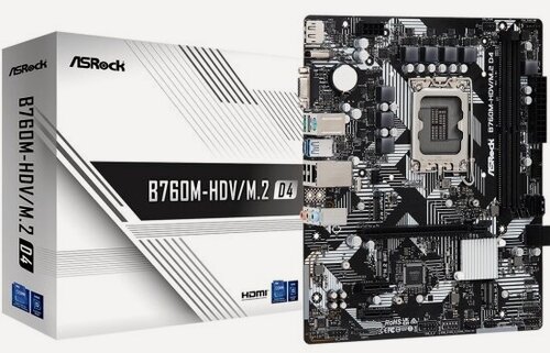 Изображение товара Материнская плата Asrock B760M-HDV/M.2 D4 (LGA1700, mATX)