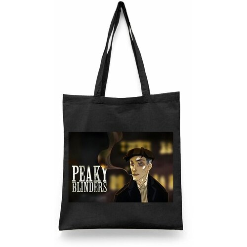 фото Сумка-шоппер унисекс каждому своё "острые козырьки/peaky blinders" черная