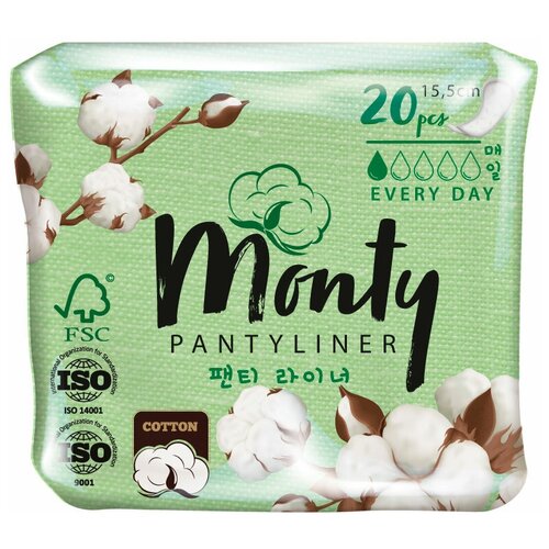 прокладки ежедневные monty pantyliner 1 капель 20 шт Прокладки ежедневные Monty в индивидуальной упаковке 20шт